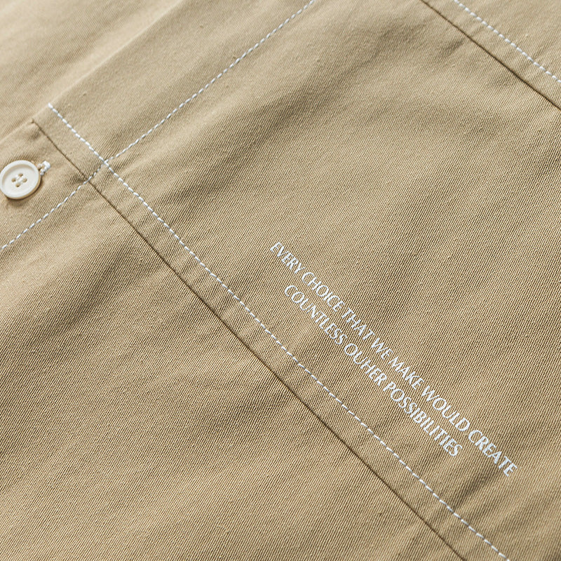 Topstitched Heavyweight Cotton Overshirt