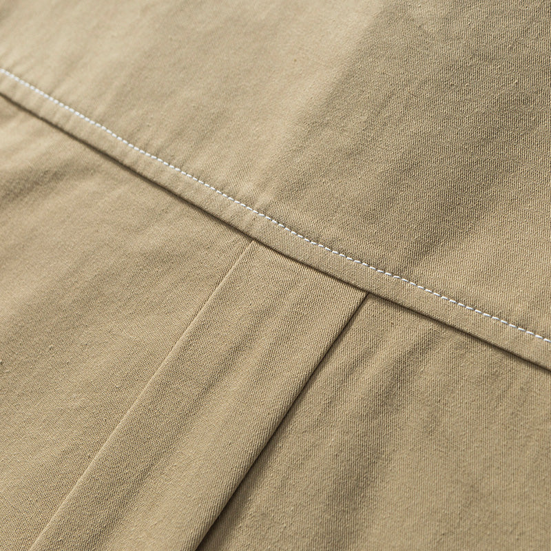 Topstitched Heavyweight Cotton Overshirt