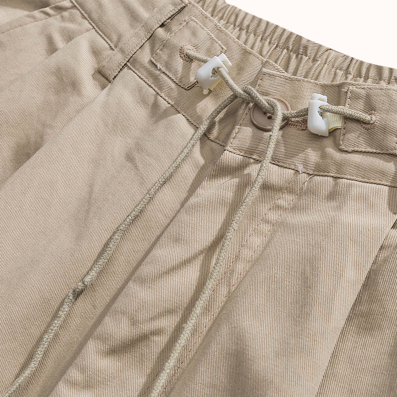Cotton Drawstring Straight Loose Fit Pants