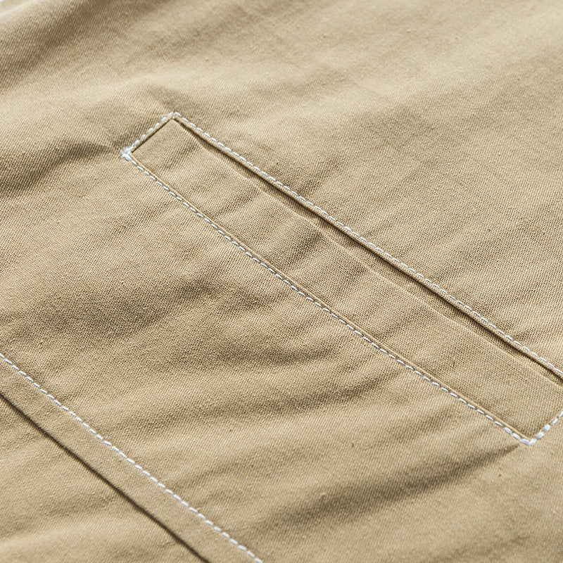 Topstitched Heavyweight Cotton Overshirt